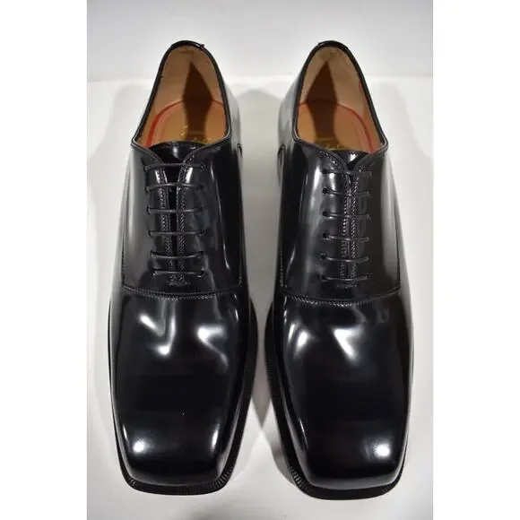 Christian Louboutin Capitano Flat Black Lace Up Tie Oxford Dress Loafer 41 8